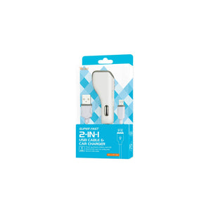 Micro USB Car Charger With Data USB Cable