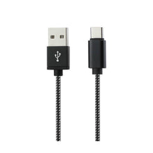 Load image into Gallery viewer, USB Type C 3.3Ft Nylon Braided Charging &amp; Sync Data Cable In Black