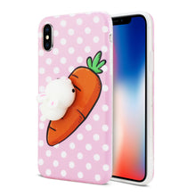 Load image into Gallery viewer, iPhone X/iPhone XS TPU DESIGN CASE WITH 3D SOFT SILICONE POKE SQUISHY RABBIT
