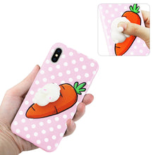 Load image into Gallery viewer, iPhone X/iPhone XS TPU DESIGN CASE WITH 3D SOFT SILICONE POKE SQUISHY RABBIT