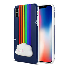 Load image into Gallery viewer, iPhone X/iPhone XS TPU DESIGN CASE WITH 3D SOFT SILICONE POKE SQUISHY RAINBOW CLOUD