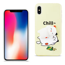 Load image into Gallery viewer, iPhone X/iPhone XS TPU DESIGN CASE WITH 3D SOFT SILICONE POKE SQUISHY SLEEPING CAT