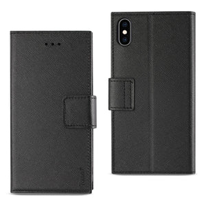 iPhone XS MAX 3-In-1 Wallet Case In Black