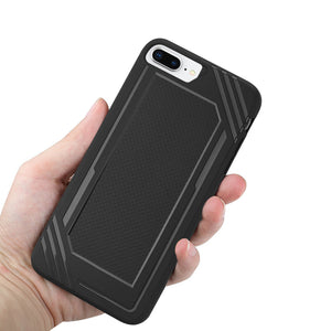 iPhone 8/7 Plus Slim-Fit Flexible Soft TPU Rubber Bumper Anti-Slip Grip Protective Armor in Black