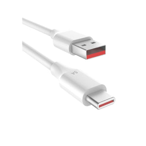 USB Type C 3.3ft 5.0A quick charge Cable with 480Mbps Data Sync In White
