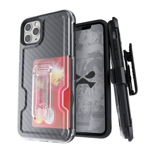Iron Armor3 Black Rugged Case + Holster with tempered glass for Apple iPhone 11 Pro Max