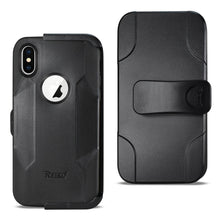 Load image into Gallery viewer, iPhone X/iPhone XS 3-In-1 Hybrid Heavy Duty Holster Combo Case In Black