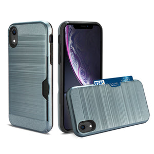 iPhone XR Slim Armor Hybrid Case With Card Holder In Navy
