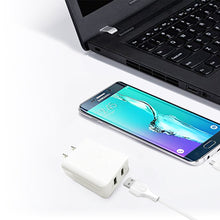 Load image into Gallery viewer, 12W 2.4A Dual USB Travel Wall charger With 5FT Type-C Charging Cable