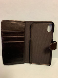 Leather Wallet with Detachable Magnetic Case for iPhone X / XS in Black